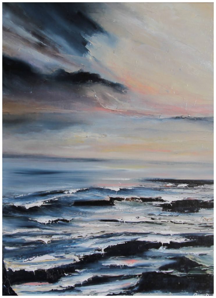 Along the flaggy shore
